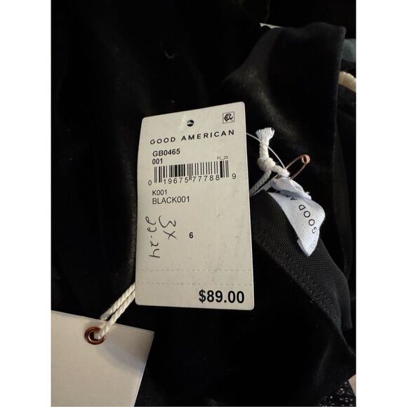 Good American Black Velvet Cheeky Bodysuit Square Neck Size 6=3X or 22-24 NWT - Picture 11 of 13